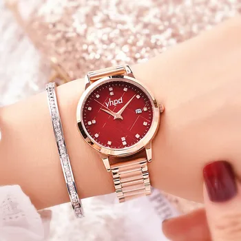 

Women Watches Luxury Diamond Steel Quartz Wristwatches Gift For Ladies Waterproof Calendar Simple Female Clock Wrist Watch Women