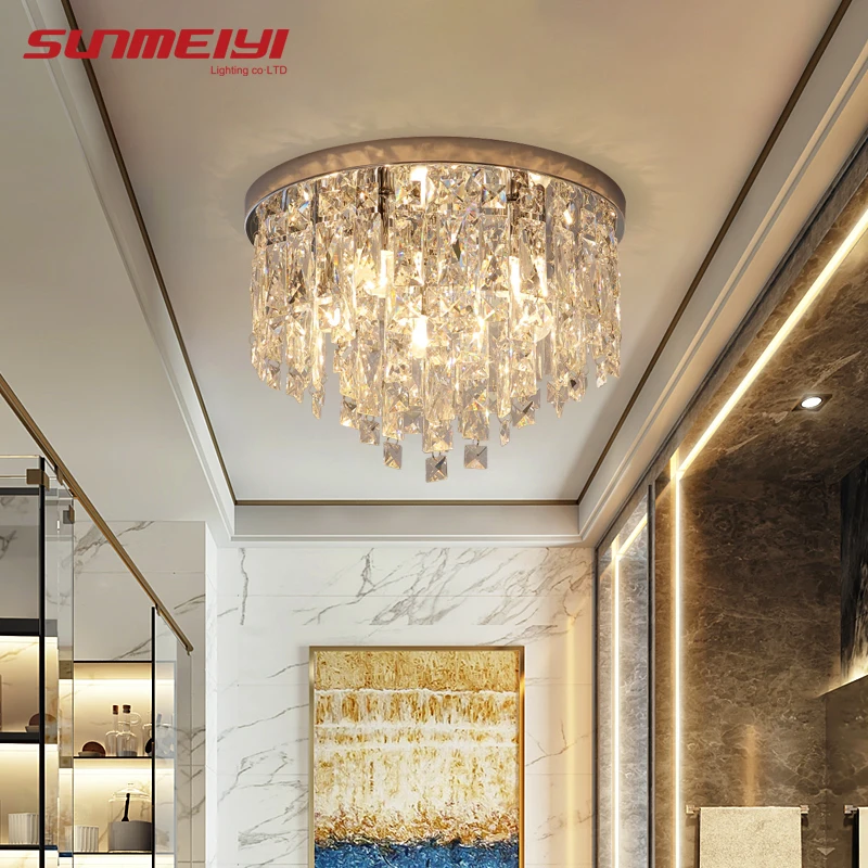 Modern LED Crystal Ceiling Lights For Bedroom Corridor Kitchen Nordic Ceiling Lamp Gold Industrial Living room Light plafonnier