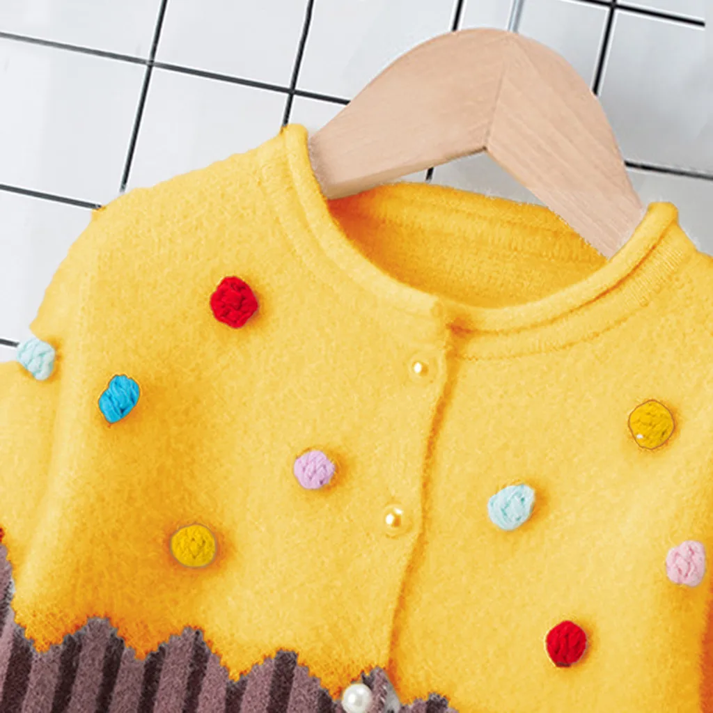 Fashion Coat Girl Girls Sweaters Baby Sweater Striped Warm Sweater Knit Crochet Coat ClothesKids Sweaters Free Ship свитер Z4