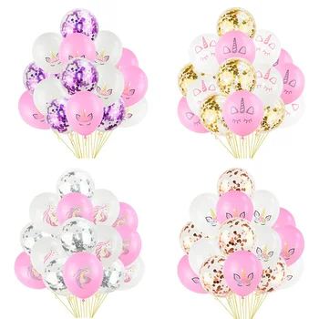 

15pcs/set 12inch Unicorn Balloon Multicolor Confetti Latex Balloons Unicorn Theme Birthday Party Decoration Baby Shower Supplies