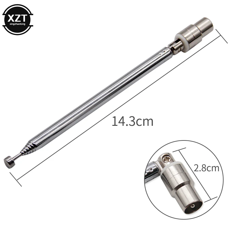 Telescopic Antenna for Electronic Radio TV Signal 7 Sections 15dbi DVB-T HDTV Radio DVD Audio Antenna Aerial IEC Male Connector