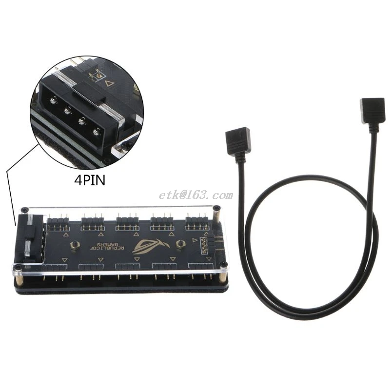 AURA SYNC 5 в 3-контактный RGB 10 концентратор разветвитель SATA питания 3pin ARGB адаптер