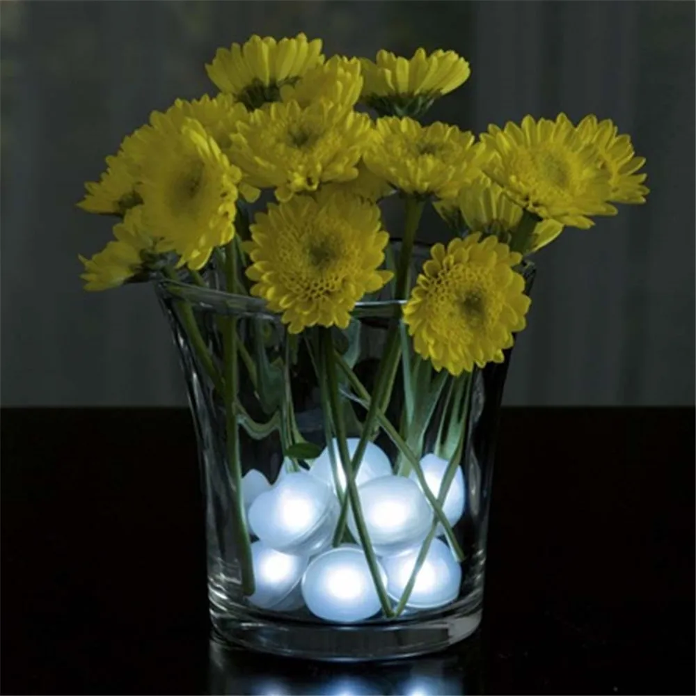 12Pcs/lot LED Pearl Ball Floating Vase Light Underwater Lights with Battery for Baby Shower Wedding Party Centerpiece Floral