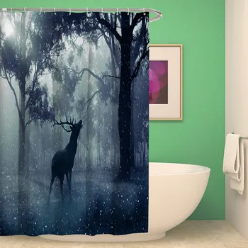 

Cute Animal Pattern Shower Curtain Deer Dog Cartoon Design Bathroom Curtain for Shower Curtains