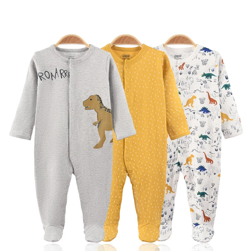 

2021 Newborn Boy Clothes Baby Girl Romper Jumpsuit Baby Pajamas Clothes 3Pcs Cotton Warm Infantil Toddler Costume Fashion