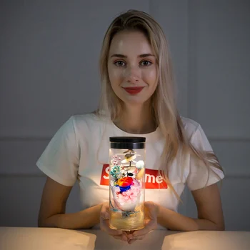 

Artificial Rose in the Glass Bottle Touch Sensor Night Light Gifts for Valentines Day Birthday Thanksgiving Mother Day