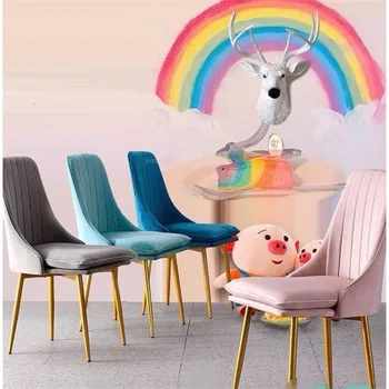 

Trendy Metal Dining Chair Velvet Customized Office Chair Dressing Coffee Living Room Chair Garden Study Princess Prince Chairs