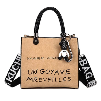 

Women's Handbags Leather Large Capacity Crossbody Bag Casual Wide Shoulder Strap Messenger Bags Female Hand Bag Designer Ladies