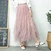 Moda tutú falda de tul mujer Falda larga Maxi Primavera Verano 2022 Corea negro Rosa alta cintura plisada falda femenina ► Foto 3/6