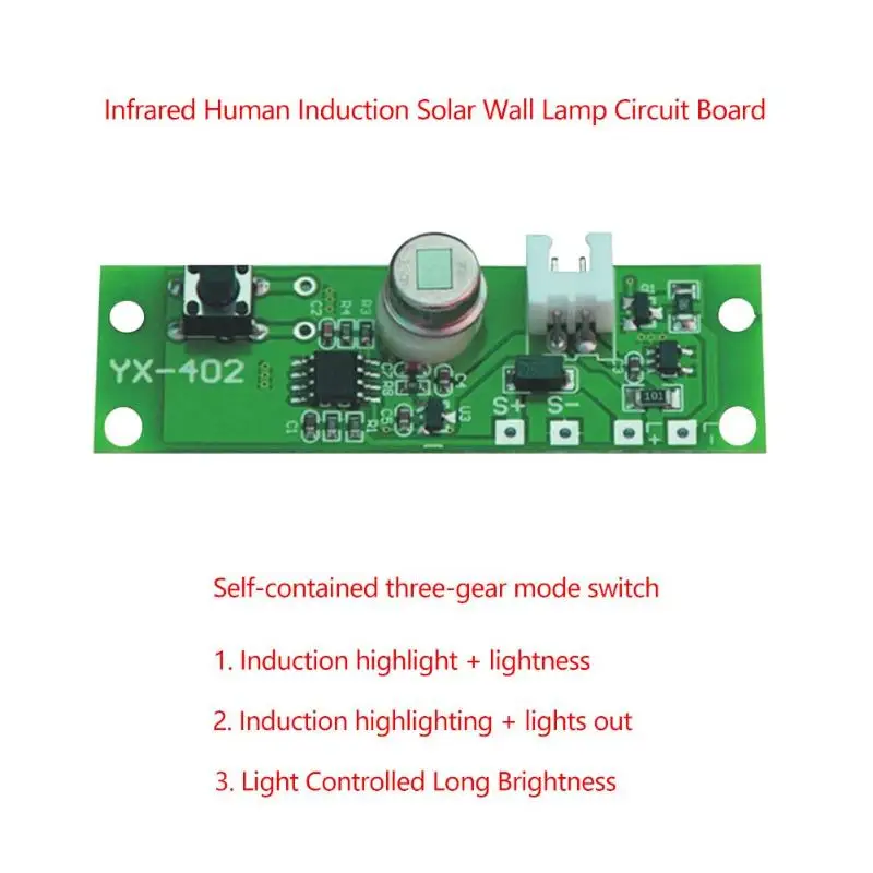 

3.7V Solar Lamp Circuit Board Light Human Body Infrared Induction Control Sensor Infrared Sensing of Human Body 2-5M