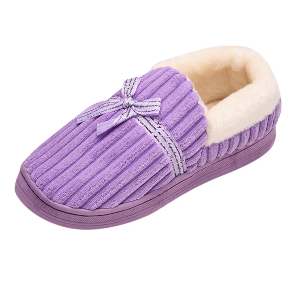 

Warm Butterfly Knot Home Slippers Man Winter Warm Cotton-padded Slippers Floor Home Slippers Indoor Shoes zapatos de mujer