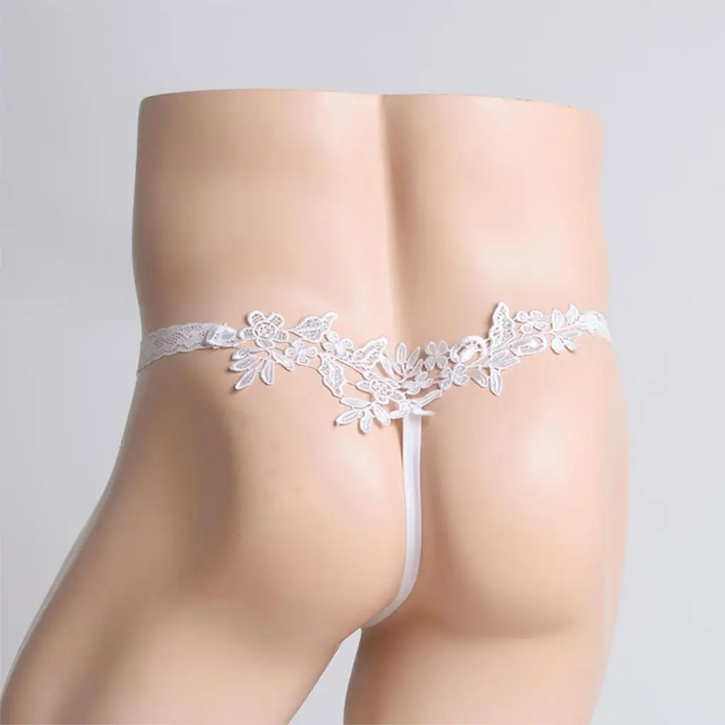 Sexy Men’s Lace Briefs Sissy T-back Gay Underwear Male Lingerie Underpants transparent low waist mini bikini G-string underwear
