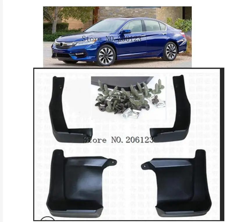 

Оптовая продажа, черные пластиковые автомобильные передние и задние брызговики, 4 шт., брызговики, набор брызговиков для Honda Accord 2016 2017, брызговики