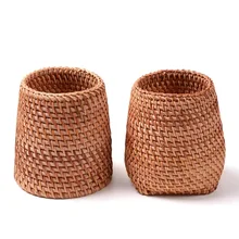 Best Offers Rattan chopsticks tube shovel spoons bucket Dinner Knives Forks Tableware storage Box Home Storage Baskets organizador Neatening