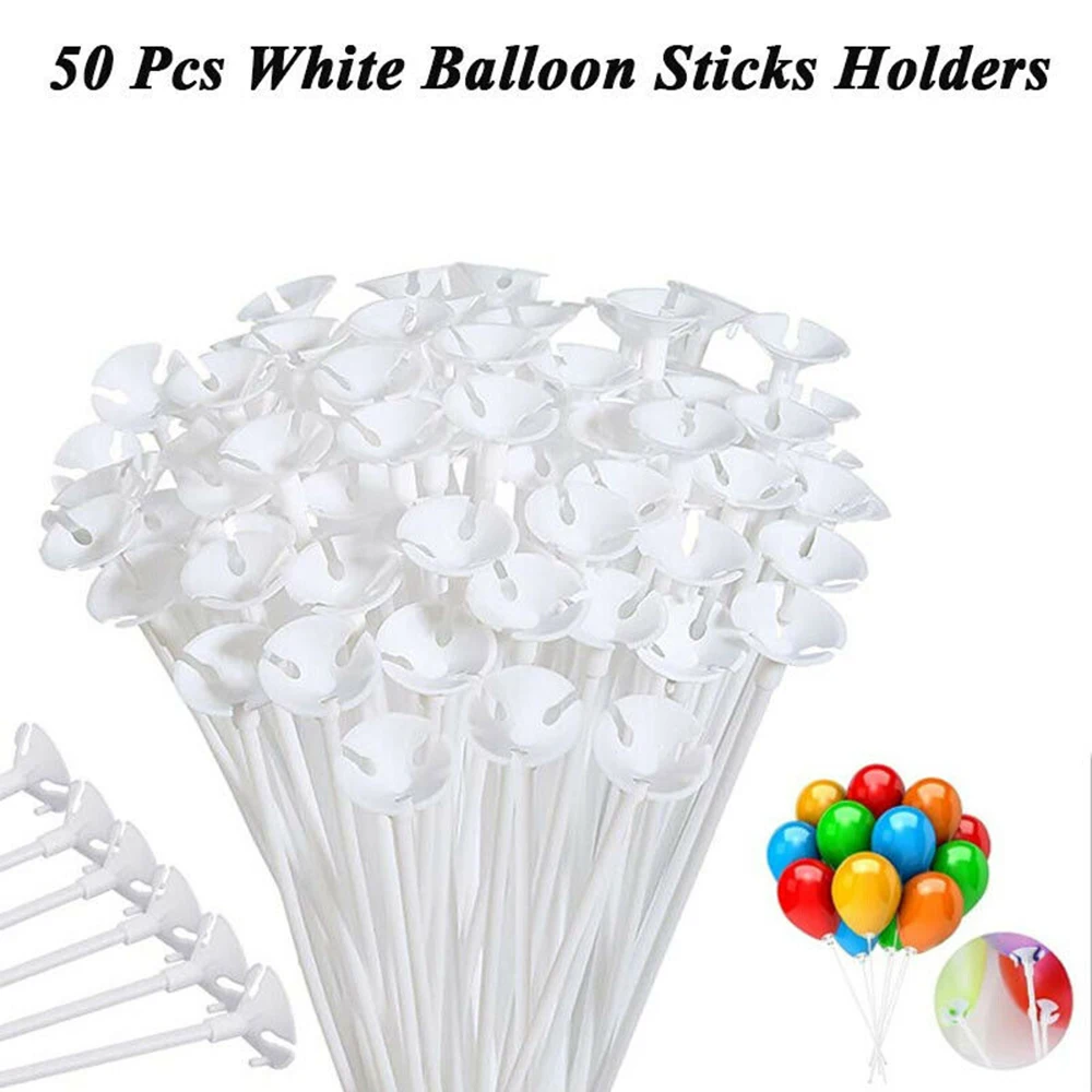 10pcs Balloon Sticks Clear Plastic Rods Balloons Stand Holder