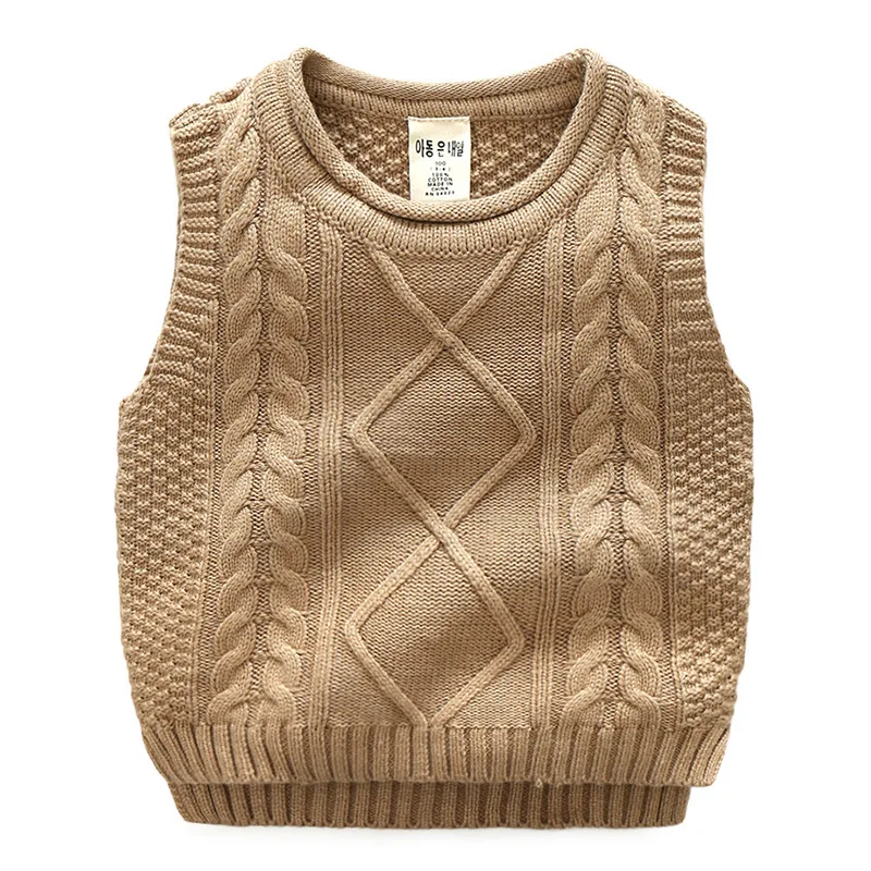 kids sweaters Spring and Autumn cotton cardigan boy's O-neck sweater vest kids vest school girl winter sweater for 3-8 Y