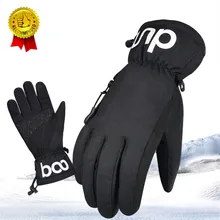 1 пара перчатки для катания на лыжах и сноуборде с сенсорным экраном, ветрозащитные мотоциклетные Водонепроницаемые зимние мужские и женские перчатки для пеших прогулок, рыбалки, катания на лыжах, черные L