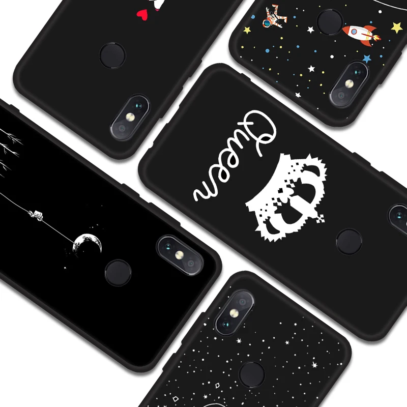 

Crown Soft TPU Matte Phone Case For Xiaomi Redmi K20 Pro Note 5 6 7 Pro 5 Plus 6 Pro GO 4X S2 Pattern Back Cover Silicone Shell