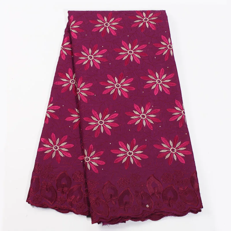 

2019 High Quality Nigerian African Lace Fabric Swiss Lace In Switzerland Fabric 100% Cotton Lace For Aso Ebi Unifrom Cloths