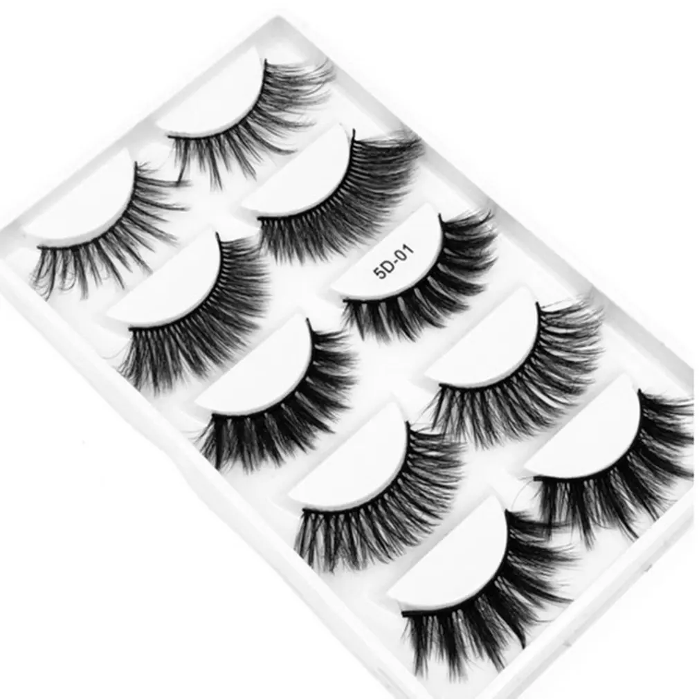 

5 Pairs Mink Hair 5d Stage Performance Make Up Eyelash Natural Multi-storey Thick Style False Eyelashes