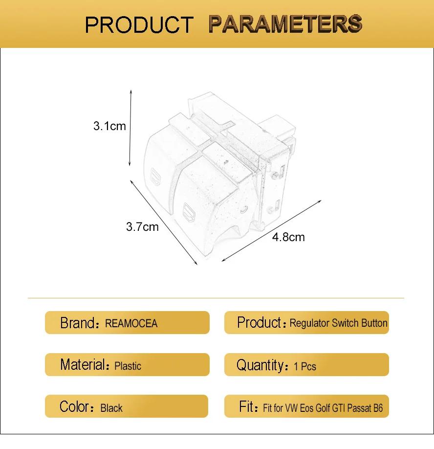Reamocea 5K3959857 New Front Driver Side Electric Power Window Switch Fit for VW Volkswagen Golf GTI Rabbit Eos Passat B6 2013 (9)