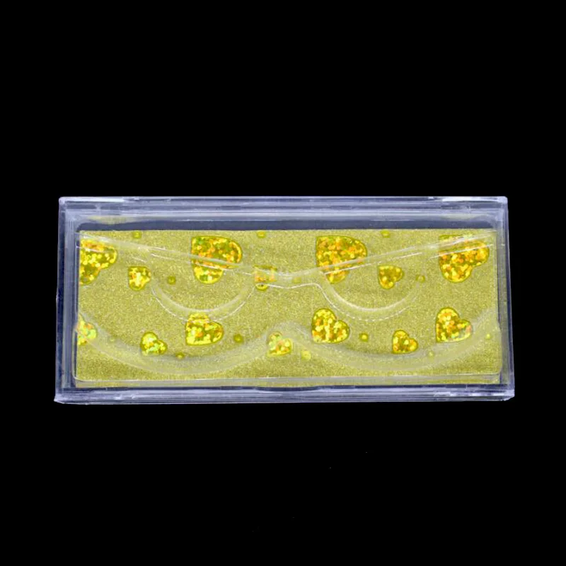 20 шт Акриловые накладные ресницы упаковочная коробка поддельные 3D норковые ресницы Коробки искусственная кожа прозрачный пластиковый чехол с лотками - Цвет: gold star