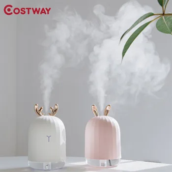 

Costway 220ml creative air humidifier home antler aromatherapy essential oil diffuser usb rabbit ear humidifier with night light