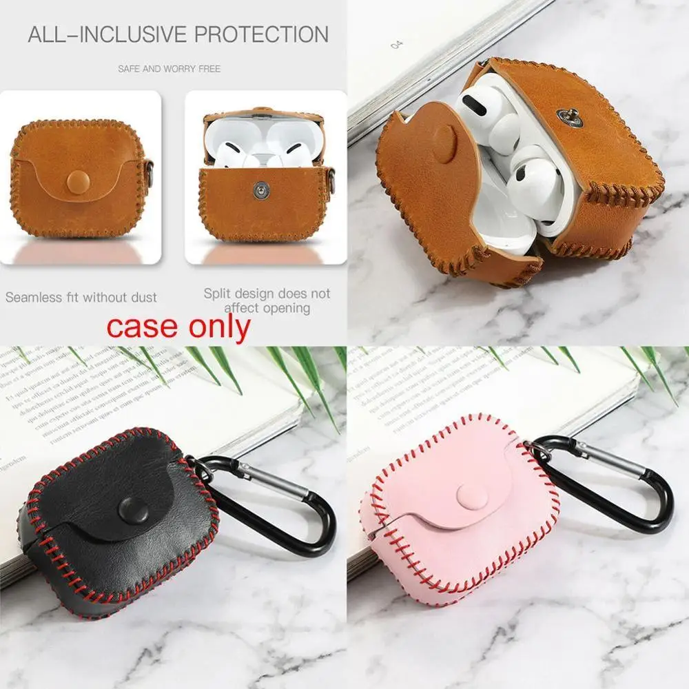 Luxury Leather Earphone Case For Airpods Pro Protective Case With Keychain Headphone Earpods Bags Cover For Air Pods 3