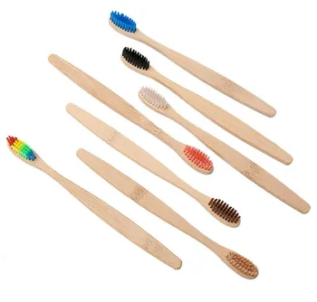

New 200pcs/lot Toothbrush Natural Bamboo Handle Rainbow Whitening Soft Bristle Bamboo Toothbrush Eco-friendly Tooth Teeth Brush