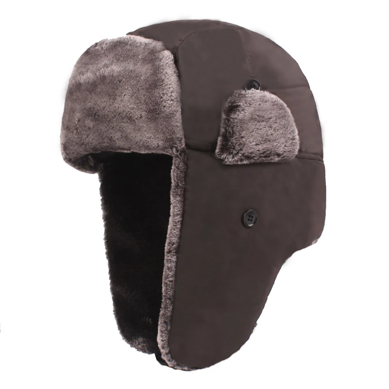 Winter Hat Earflap Hat Faux Fur Hat Female Winter Ear Protection Adjustable Ushanka Hat Unisex Russian Ski Solid Fluffy Faux Fur Cap Fashionthick Warm Caps