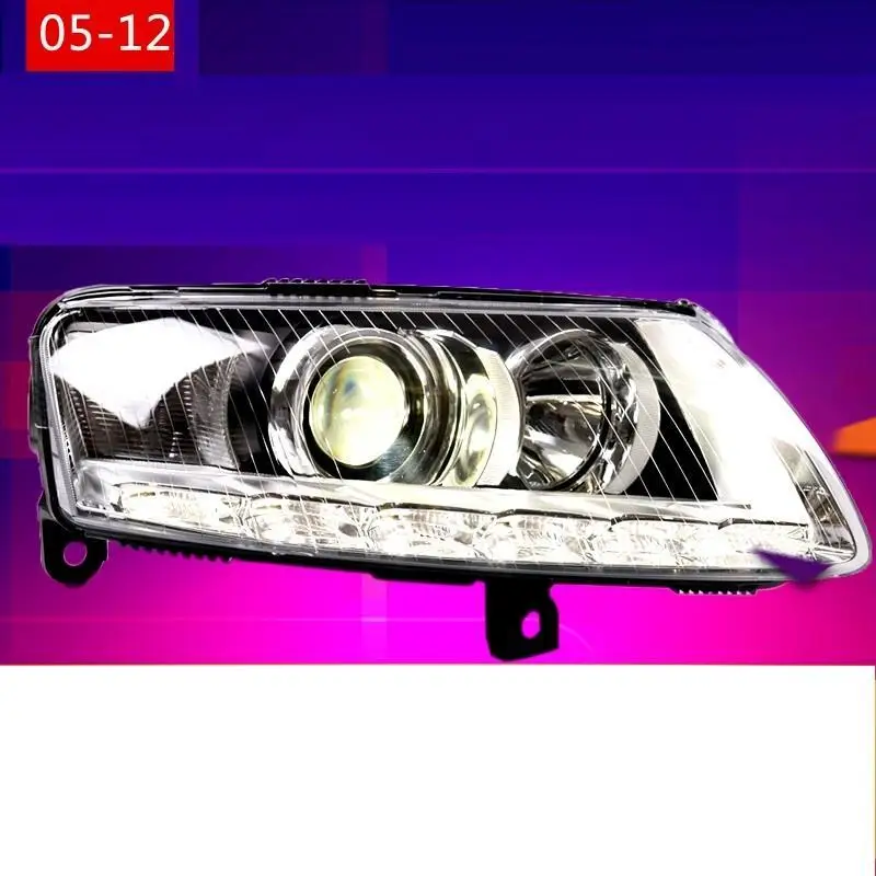 Внешний Luces Para Automovil Стайлинг Drl светодиодные Автомобильные дневные ходовые фары Задние Автомобильные фары в сборе 09 10 11 для Audi A6L