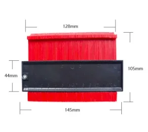Неправильный контурный метр изогнутая линейка пластиковый инструмент профиль пропорции шаблон кривизны плиточный ламинат универсальный ручной инструмент - Цвет: red