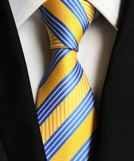YISHLINE, галстуки, Классические мужские, в полоску, желтые, темно-синие, свадебные жаккардовые галстуки, тканые, шелк, мужские одноцветные Галстуки, в горошек, на шею - Цвет: LUC-36