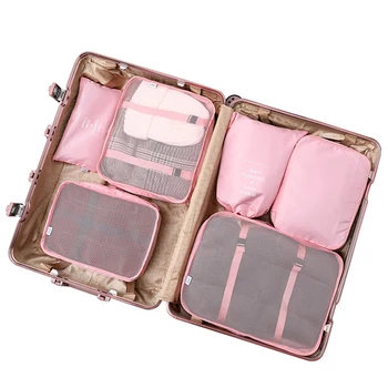 

6 Pcs Waterproof Underwear Mesh Pockets Space Saving Polyester Large Capacity Shoes Storage Bag Set Zipper Travel Case Wardrobe