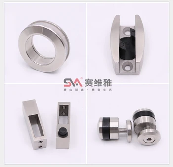 

1Set Stainless Steel Frameless Sliding Shower Doors Hardware set Cabin Hardware Without Bar or Glass Door Bathroom
