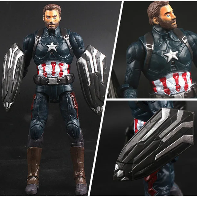 Marvel Thor Iron Man Action Figure Toys Thanos Captain America Thor Spiderman Avengers Endgame Model Toys for Children - Цвет: Captain America