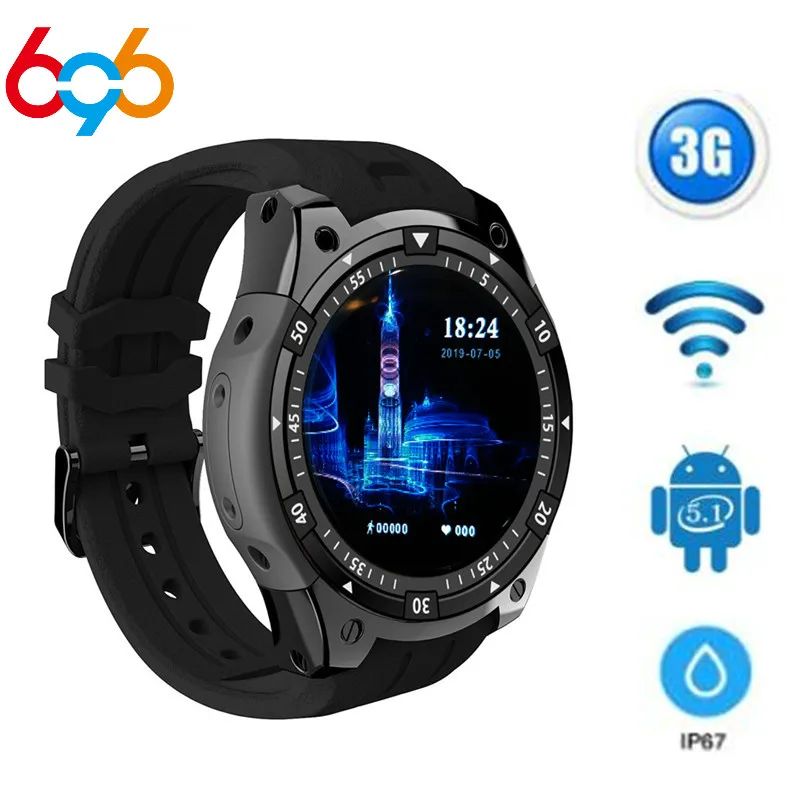 696X100 Bluetooth Смарт-часы Android 5 1 фитнес-трекер сердечного ритма ПЗУ 4 Гб 3g WiFi gps мужские