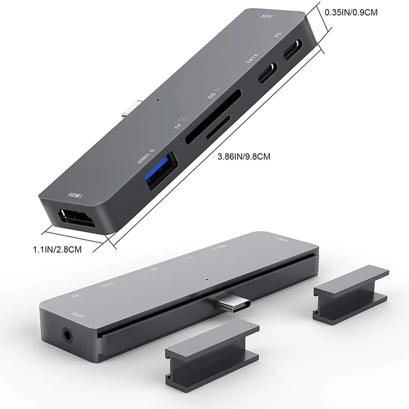 7 in 1 USB C Hub Type C to Hdmi Adapter Sd Tf Card Reader 3 5mm Headphone Jack Pd Fast Charging for iPad Pro 2018 2020