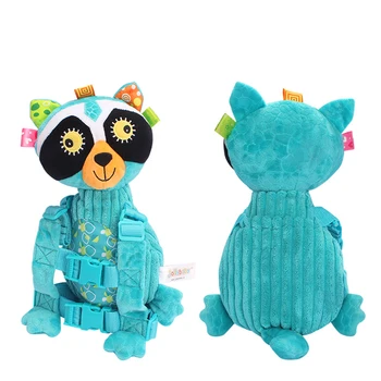 

Baby Safety Harness Walker Plush Cartoon Animal Anti-lost Strap Backpacks Shoulder Bag Blue Palm Civet