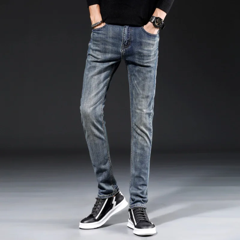 

Autumn Jeans Men's Retro Pants Super Fire Jeans BOY'S Slim Fit Harajuku-Style Pants Men's Korean-style Trend