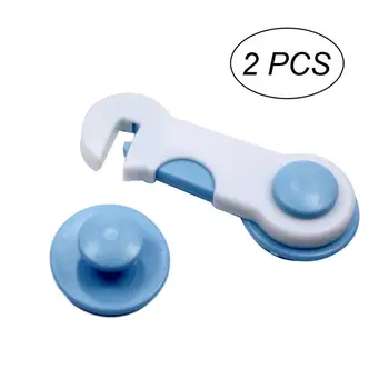 

2pcs Baby Safety Locks Multipurpose Child Proof Lock for Cabinet Cupboard Drawer Refrigerator No Tools Needed (Blue)