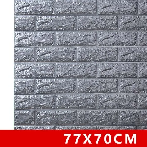 silver gray 3D наклейки на кирпичную стену, водостойкие наклейки для гостиной, спальни, DIY, самоклеющиеся обои, искусство 70*77*0,5 см, настенные наклейки для дома - Цвет: silver gray