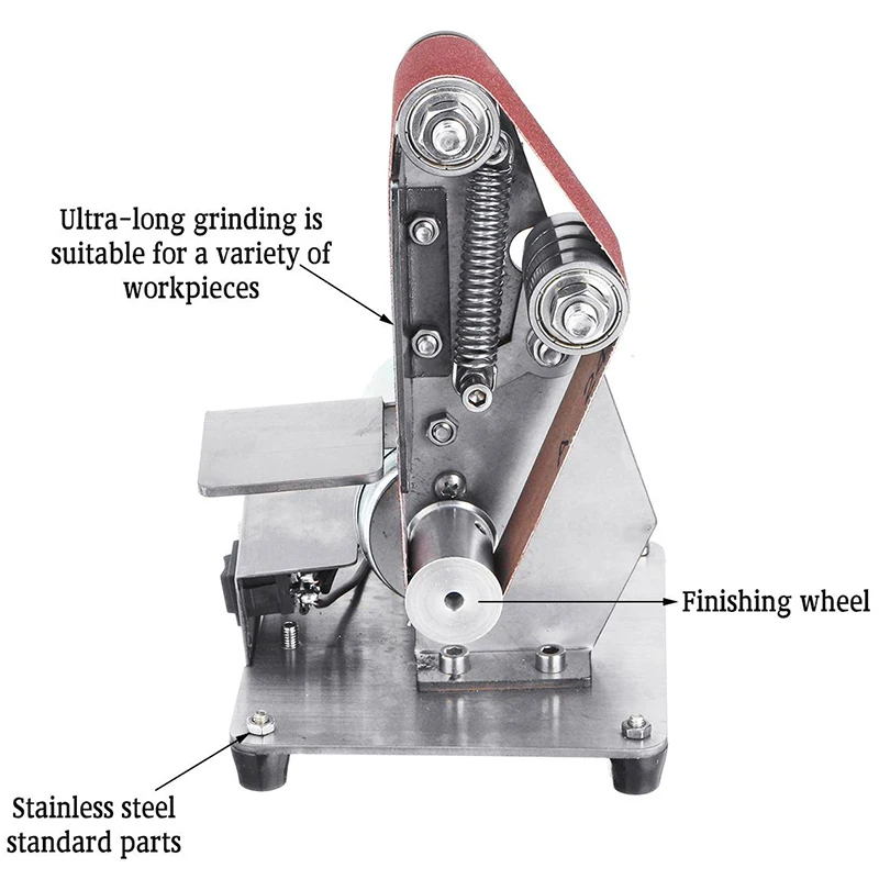 350 Вт мини электрический ленточный станок, шлифовальный станок, абразивные ленты, шлифовальный станок, сделай сам, для полировки кромок