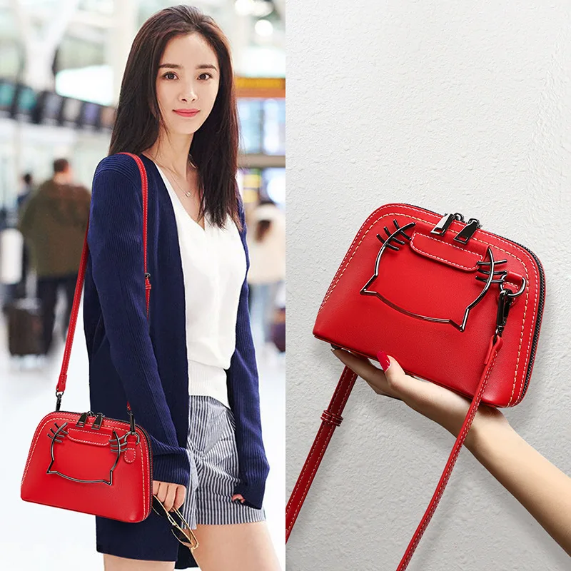 

Small Oblique Satchel Genuine Leather Chao 2020 Joker Single Shoulder Hand Bag Ck Woman Package