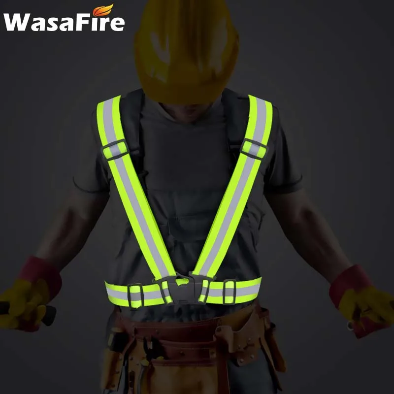 Unisex Outdoor Cycling Safety Vest Bike Ribbon Bicycle Light Reflective Elastic Harness for night riding running Jogging | Спорт и