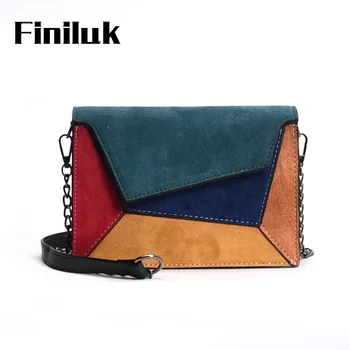 

Finiluk Fashion Patchwork Crossbody Bags for Women Designer Frosted Leather Small Bags Ladies Shoulder Bags Chain BIW312 PM49