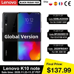 Глобальная версия Lenovo K10 Примечание (Z6 Lite) 64 Гб 128 Snapdragon 710 Octa Core тройной задней камеры 6,3 дюймов капли воды 4050 мА-ч