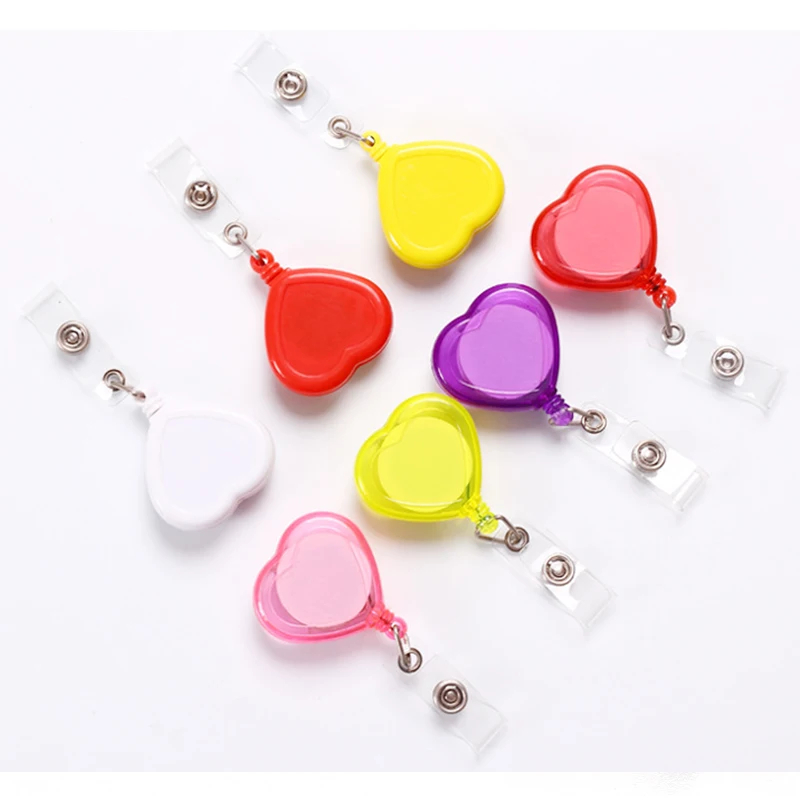 Idclip 10pcs Lot Love Heart Retractable Badge Holder Badge Clips for Nurse  ID Badge Reel with Alligator Clip