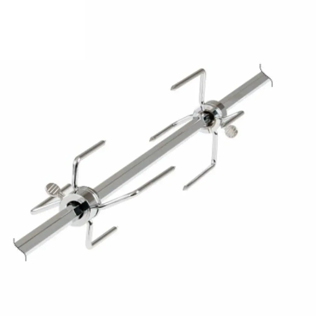 Portable BBQ Rotisserie Forks Spit BBQ Charcoal Chicken Grill Roast Meat Fork Tool Stainless Steel Supplies