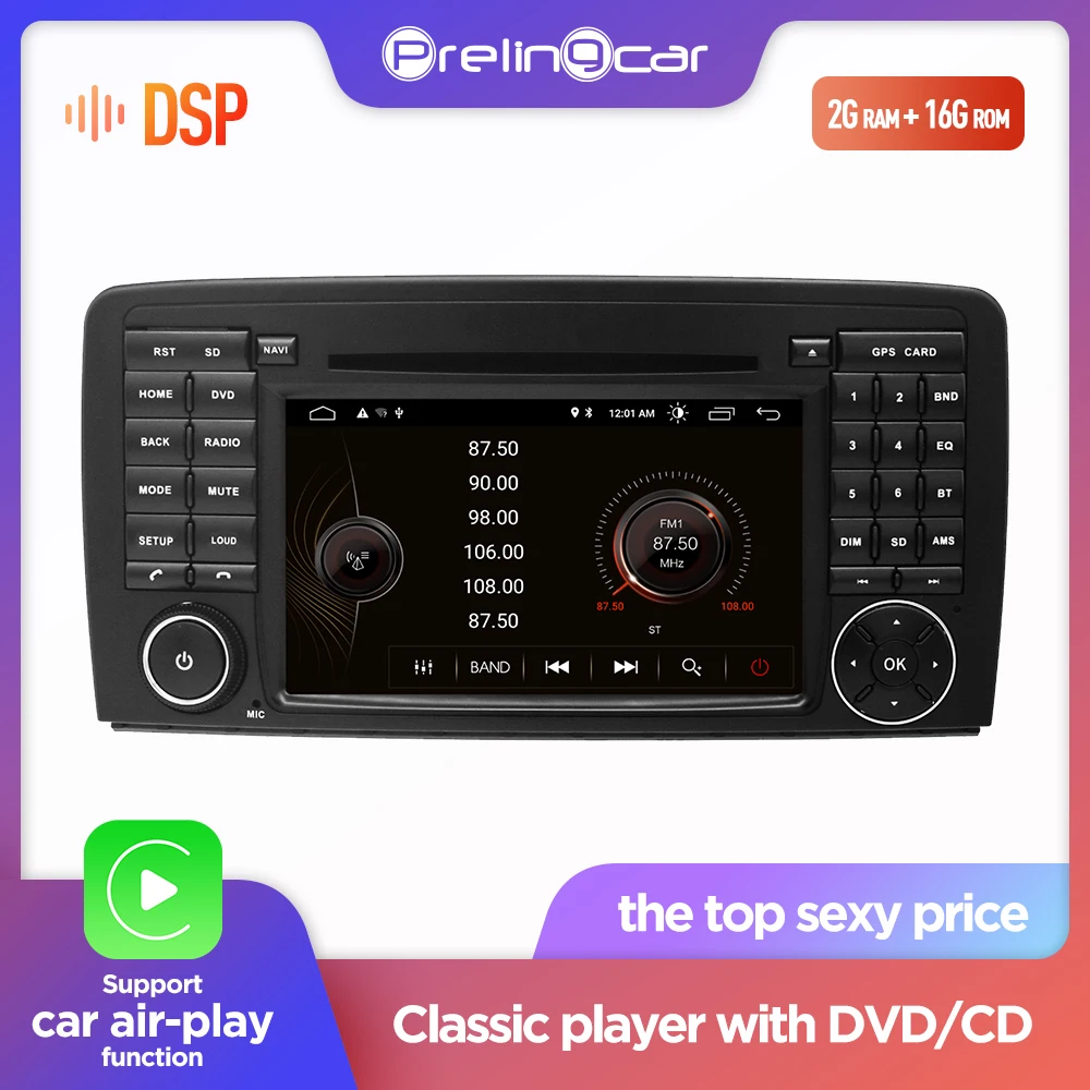 Prelingcar Android 9 0 2din для Mercedes Benz/GL ML CLASS W164 X164 ML350 ML450 GL320 GL450 автомобильный dvd Радио